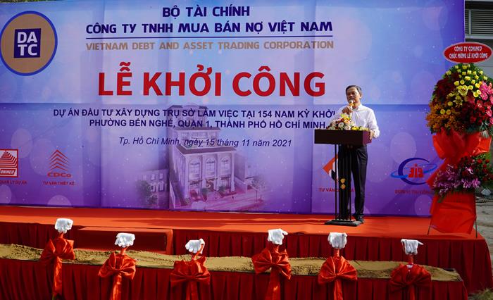 (Ông Phạm Mạnh Thường - Tổng Giám đốc DATC phát biểu tại Lễ khởi công Dự án)